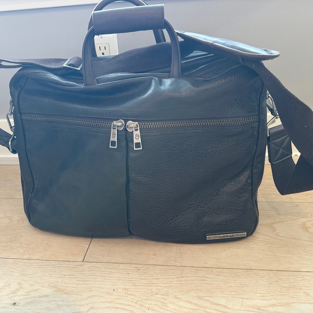 Matt & Nat Brown Vegan Leather Laptop Briefcase Messenger Bag